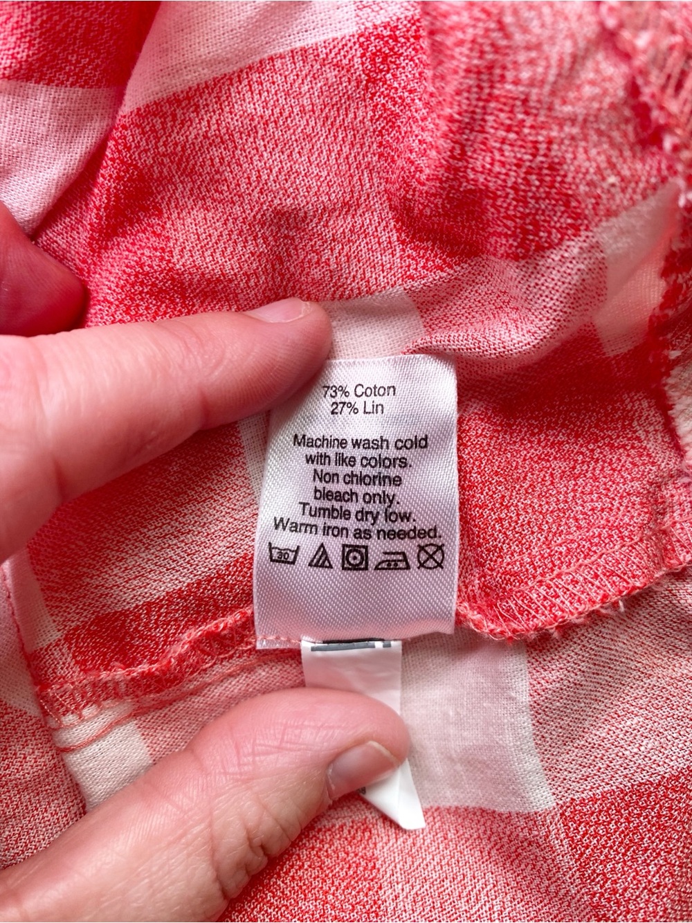 J.Crew Red Gingham Sleeveless Shell Top Side Tie Linen Blend Size 2 - Picture 10 of 14